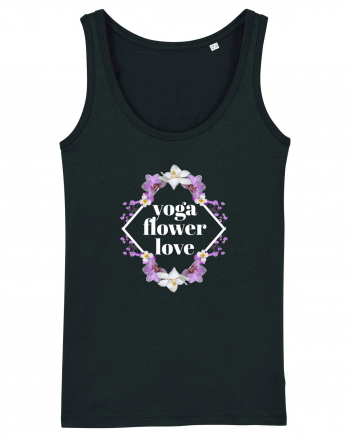 yoga floral design2 Black