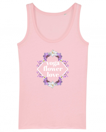 yoga floral design2 Cotton Pink