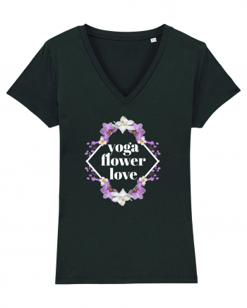 yoga floral design2 Black