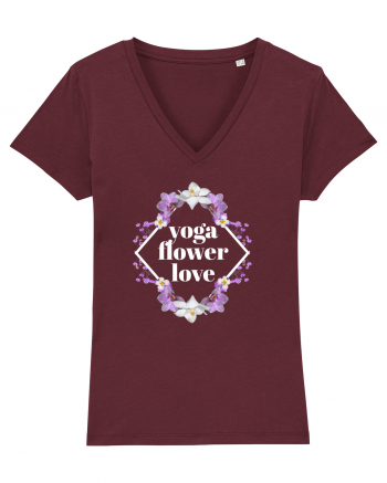 yoga floral design2 Burgundy