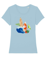 Summer Vibes Tricou mânecă scurtă guler larg fitted Damă Expresser