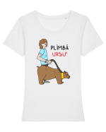 Plimbă ursu' Tricou mânecă scurtă guler larg fitted Damă Expresser