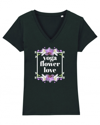 yoga floral design3 Black