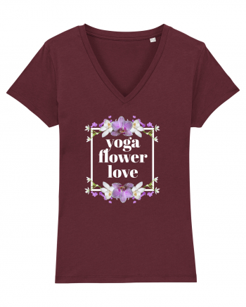 yoga floral design3 Burgundy