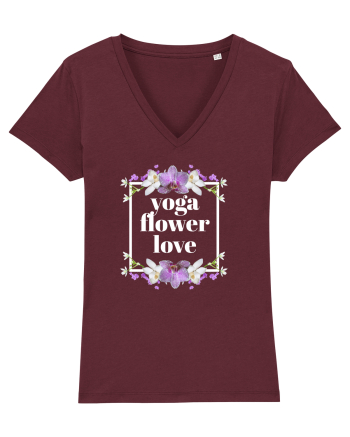 yoga floral design3 Burgundy