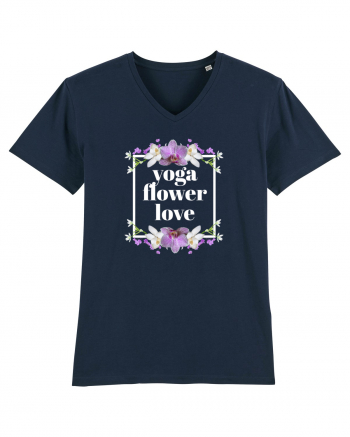 yoga floral design3 French Navy