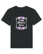yoga floral design3 Tricou mânecă scurtă Unisex Rocker