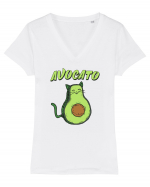 AvoCATo Tricou mânecă scurtă guler V Damă Evoker