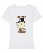 Coffee right Meow Tricou mânecă scurtă guler larg fitted Damă Expresser