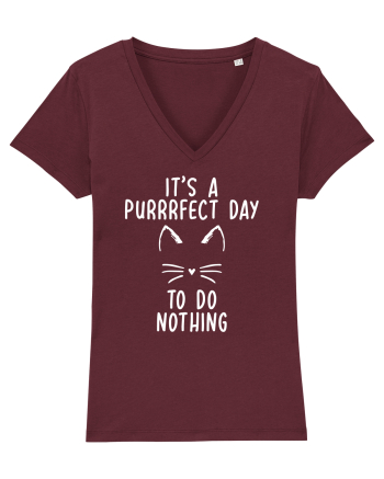 Purrrfect day to do nothing Burgundy