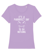 Purrrfect day to do nothing Tricou mânecă scurtă guler larg fitted Damă Expresser