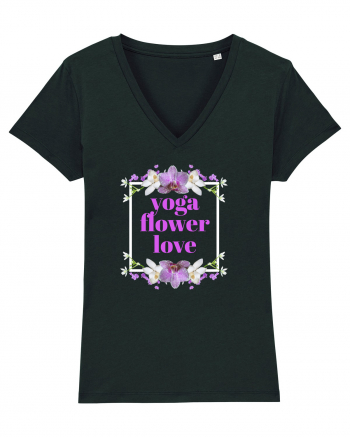 yoga floral design4 Black