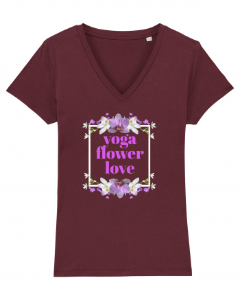 yoga floral design4 Burgundy