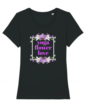 yoga floral design4 Black