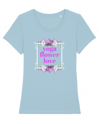 yoga floral design4 Sky Blue
