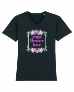 yoga floral design4 Tricou mânecă scurtă guler V Bărbat Presenter