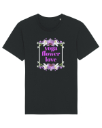 yoga floral design4 Tricou mânecă scurtă Unisex Rocker