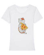 Pizza Cat Tricou mânecă scurtă guler larg fitted Damă Expresser