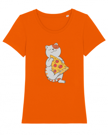 Pizza Cat Bright Orange