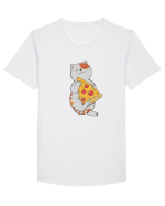 Pizza Cat Tricou mânecă scurtă guler larg Bărbat Skater