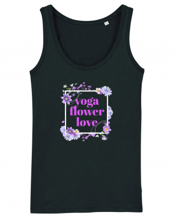 yoga floral design5 Black