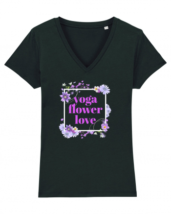 yoga floral design5 Black