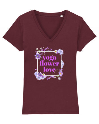 yoga floral design5 Burgundy