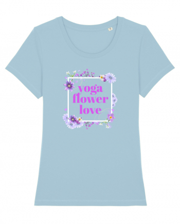 yoga floral design5 Sky Blue