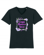 yoga floral design5 Tricou mânecă scurtă guler V Bărbat Presenter