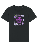 yoga floral design5 Tricou mânecă scurtă Unisex Rocker