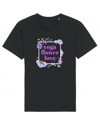 yoga floral design5 Black