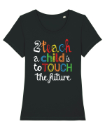 To teach a child Tricou mânecă scurtă guler larg fitted Damă Expresser