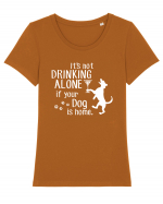 Drinking with my dog Tricou mânecă scurtă guler larg fitted Damă Expresser