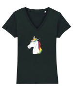 Wink wink rainbow. Tricou mânecă scurtă guler V Damă Evoker