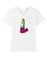 Rainbow Lipstick Tricou mânecă scurtă guler V Bărbat Presenter