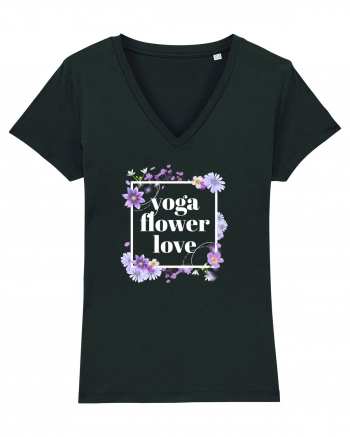 yoga floral design6 Black