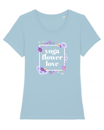 yoga floral design6 Sky Blue