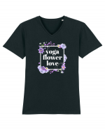 yoga floral design6 Tricou mânecă scurtă guler V Bărbat Presenter
