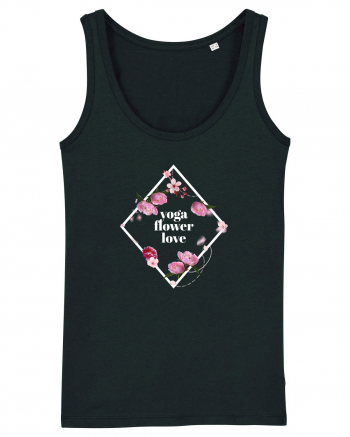 yoga floral design2 Black