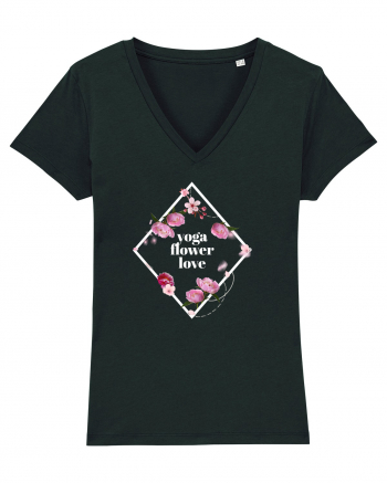 yoga floral design2 Black