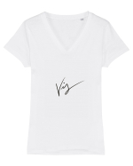 Vis Tricou mânecă scurtă guler V Damă Evoker