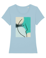 Abstract 2  Tricou mânecă scurtă guler larg fitted Damă Expresser