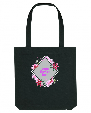 yoga floral design8 Black