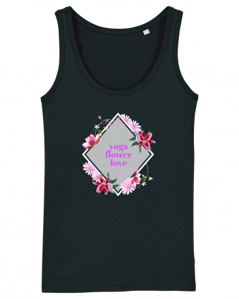 yoga floral design8 Black