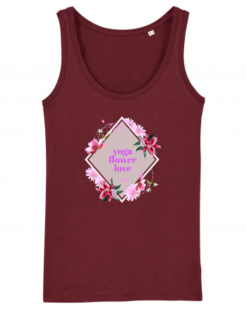 yoga floral design8 Burgundy