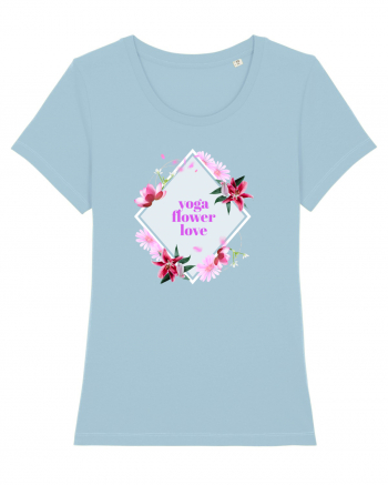 yoga floral design8 Sky Blue