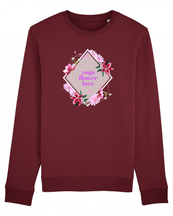 yoga floral design8 Burgundy