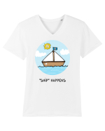 „Ship” Happens Tricou mânecă scurtă guler V Bărbat Presenter