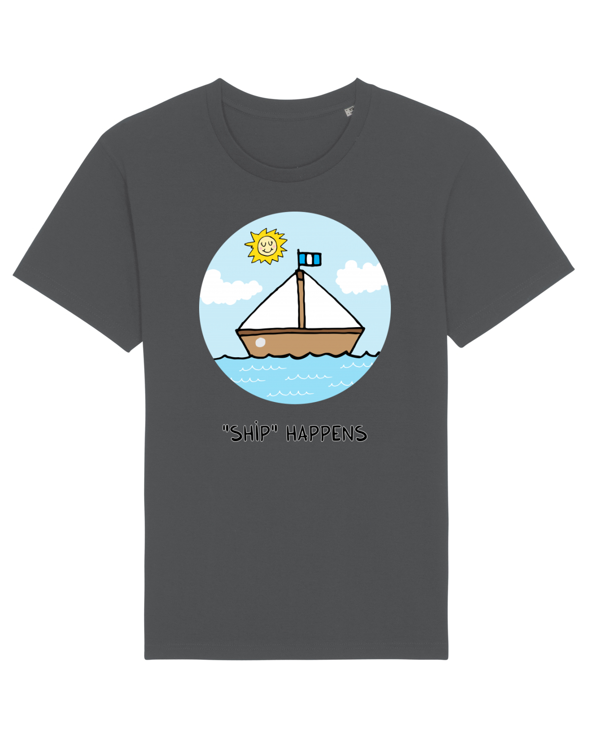 Tricou mânecă scurtă Unisex Rocker Anthracite