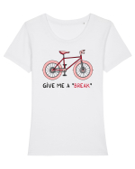 Give Me a „Break” Tricou mânecă scurtă guler larg fitted Damă Expresser